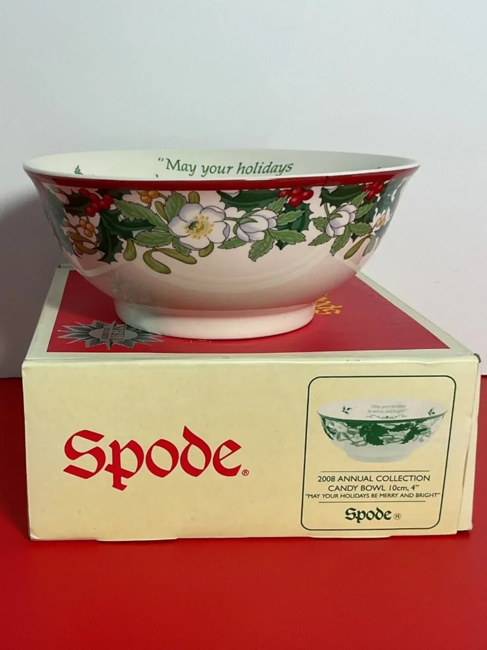 Spode Christmas Tree Candy Bowl 4” Porcelain